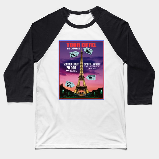 La tour Eiffel en chiffres Baseball T-Shirt by Extracom